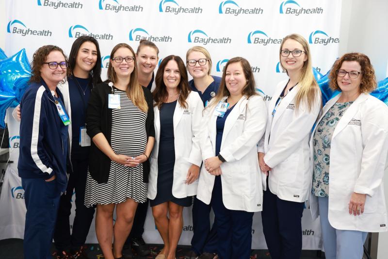 Bayhealth’s nursing professional development team celebrates the inpatient nurse residency program achieving the highest level of accreditation with distinction by ANCC. Shown are (l-r) Brittany Oakey, Paige Gennarelli, Erica McPhail, Colleen Ward, Michelle Thompson, Sarah Swan, Kelsey Walls, Jessica Tulloch and Angel Dewey. SUBMITTED PHOTO